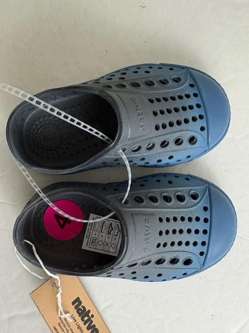 Native  Kids Navy Blue Ombré Perforated Slip-On Shoes